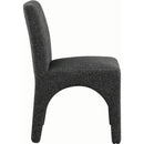 Meridian Gramercy Black Linen Textured Fabric Dining Chair IMAGE 5