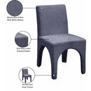 Meridian Gramercy Blue Linen Textured Fabric Dining Chair IMAGE 10