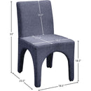 Meridian Gramercy Blue Linen Textured Fabric Dining Chair IMAGE 11
