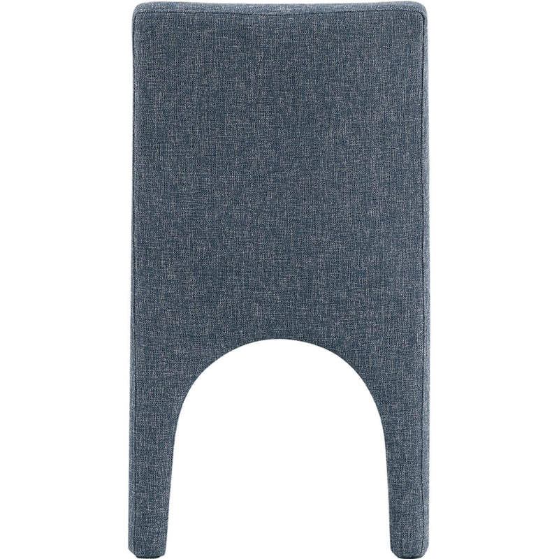 Meridian Gramercy Blue Linen Textured Fabric Dining Chair IMAGE 2