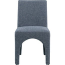 Meridian Gramercy Blue Linen Textured Fabric Dining Chair IMAGE 3