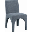 Meridian Gramercy Blue Linen Textured Fabric Dining Chair IMAGE 4