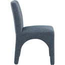 Meridian Gramercy Blue Linen Textured Fabric Dining Chair IMAGE 5