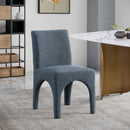 Meridian Gramercy Blue Linen Textured Fabric Dining Chair IMAGE 8