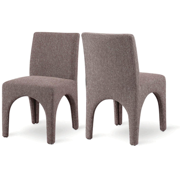 Meridian Gramercy Brown Linen Textured Fabric Dining Chair IMAGE 1