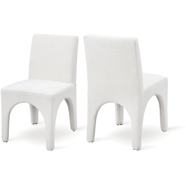 Meridian Gramercy Cream Linen Textured Fabric Dining Chair IMAGE 1