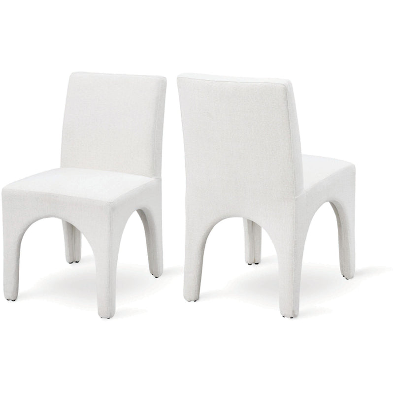 Meridian Gramercy Cream Linen Textured Fabric Dining Chair IMAGE 1