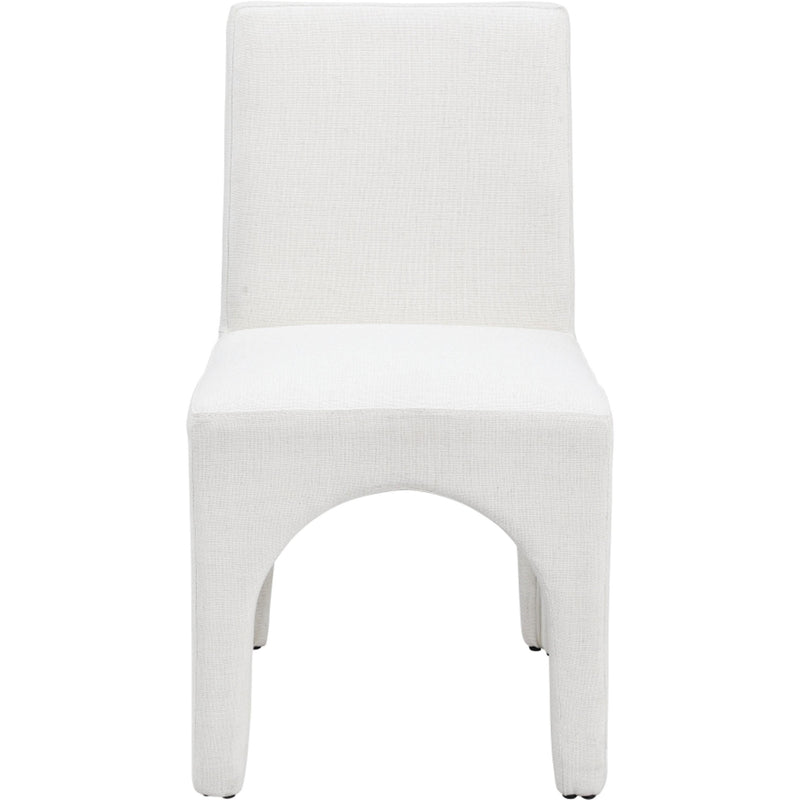 Meridian Gramercy Cream Linen Textured Fabric Dining Chair IMAGE 3