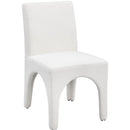 Meridian Gramercy Cream Linen Textured Fabric Dining Chair IMAGE 4
