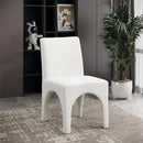 Meridian Gramercy Cream Linen Textured Fabric Dining Chair IMAGE 8