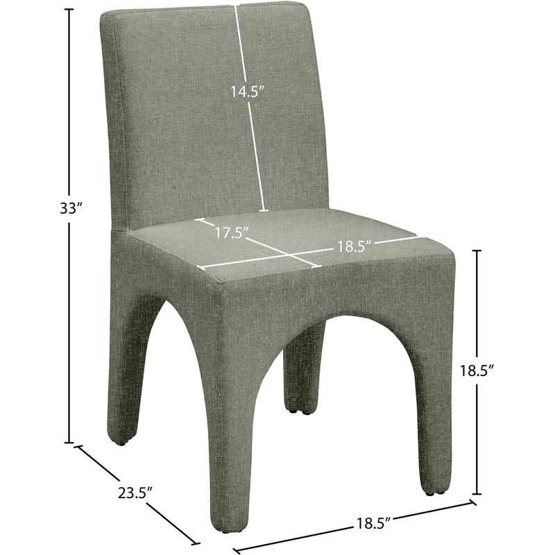 Meridian Gramercy Green Linen Textured Fabric Dining Chair IMAGE 11