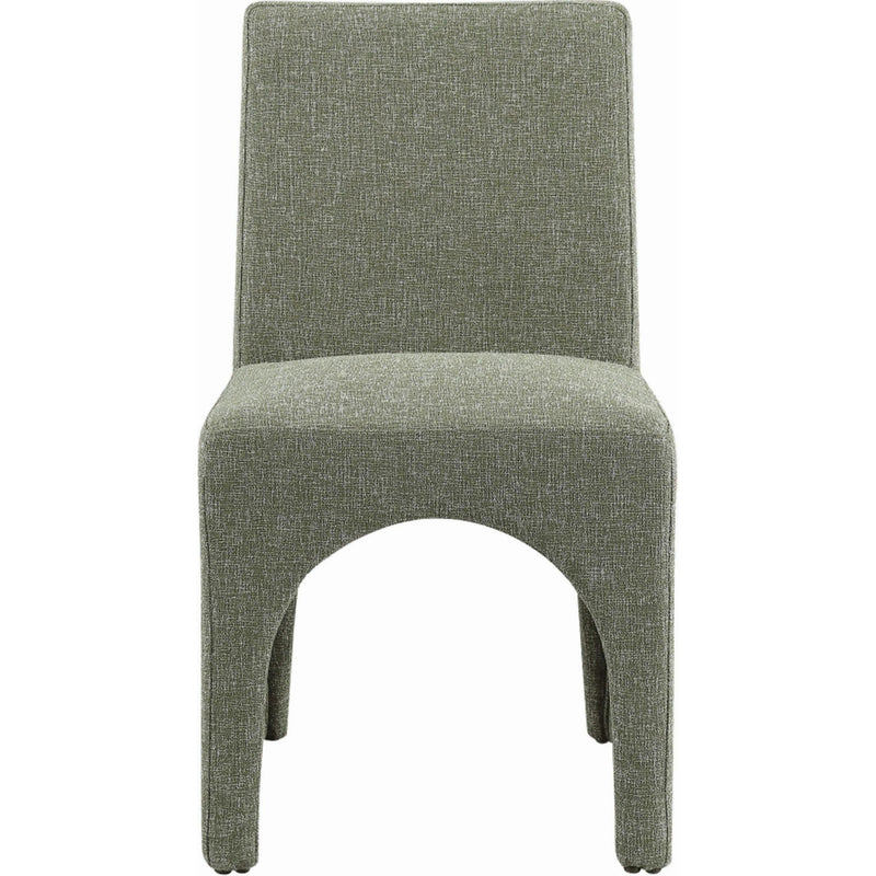 Meridian Gramercy Green Linen Textured Fabric Dining Chair IMAGE 3