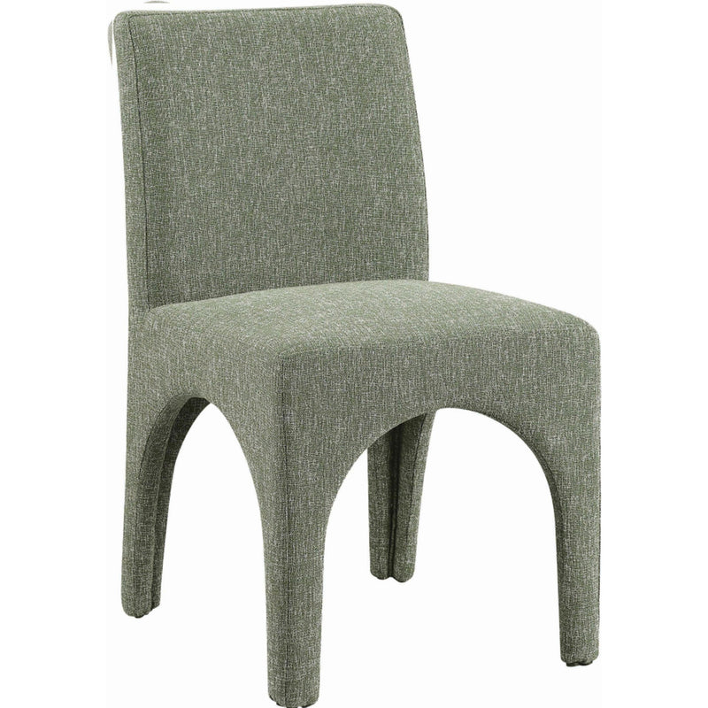 Meridian Gramercy Green Linen Textured Fabric Dining Chair IMAGE 4