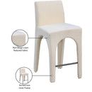 Meridian Gramercy Beige Linen Textured Fabric Stool IMAGE 10