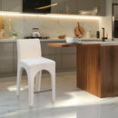 Meridian Gramercy Beige Linen Textured Fabric Stool IMAGE 2