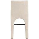 Meridian Gramercy Beige Linen Textured Fabric Stool IMAGE 3