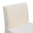 Meridian Gramercy Beige Linen Textured Fabric Stool IMAGE 7