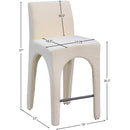 Meridian Gramercy Beige Linen Textured Fabric Stool IMAGE 9