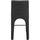 Meridian Gramercy Black Linen Textured Fabric Stool IMAGE 3