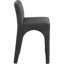 Meridian Gramercy Black Linen Textured Fabric Stool IMAGE 5