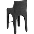 Meridian Gramercy Black Linen Textured Fabric Stool IMAGE 6