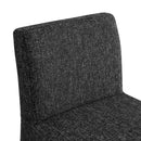Meridian Gramercy Black Linen Textured Fabric Stool IMAGE 7