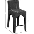 Meridian Gramercy Black Linen Textured Fabric Stool IMAGE 9