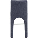 Meridian Gramercy Blue Linen Textured Fabric Stool IMAGE 3