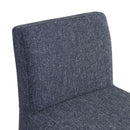 Meridian Gramercy Blue Linen Textured Fabric Stool IMAGE 7