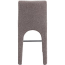 Meridian Gramercy Brown Linen Textured Fabric Stool IMAGE 3
