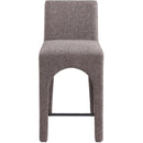 Meridian Gramercy Brown Linen Textured Fabric Stool IMAGE 4