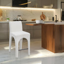 Meridian Gramercy Cream Linen Textured Fabric Stool IMAGE 2