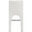 Meridian Gramercy Cream Linen Textured Fabric Stool IMAGE 3