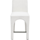 Meridian Gramercy Cream Linen Textured Fabric Stool IMAGE 4