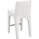 Meridian Gramercy Cream Linen Textured Fabric Stool IMAGE 6