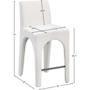 Meridian Gramercy Cream Linen Textured Fabric Stool IMAGE 9