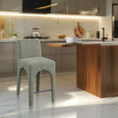 Meridian Gramercy Green Linen Textured Fabric Stool IMAGE 2