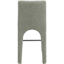 Meridian Gramercy Green Linen Textured Fabric Stool IMAGE 3