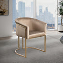 Meridian Tierra Beige Velvet Dining Chair IMAGE 2