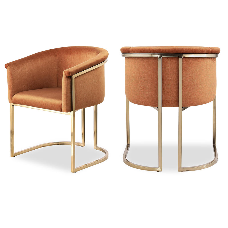 Meridian Tierra Cognac Velvet Dining Chair IMAGE 1
