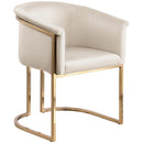 Meridian Tierra Cream Velvet Dining Chair IMAGE 4