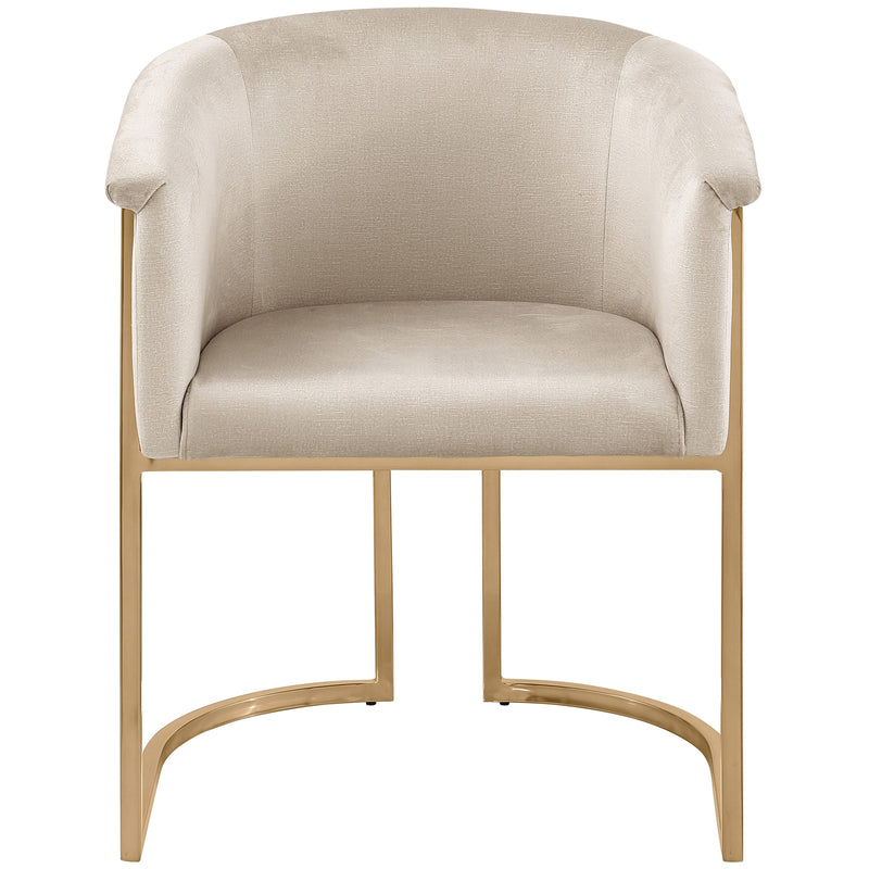 Meridian Tierra Cream Velvet Dining Chair IMAGE 5