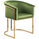 Meridian Tierra Olive Velvet Dining Chair IMAGE 4