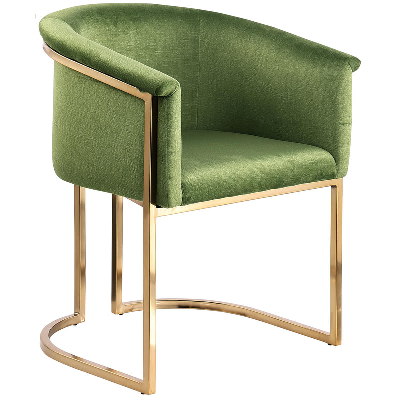 Meridian Tierra Olive Velvet Dining Chair IMAGE 4