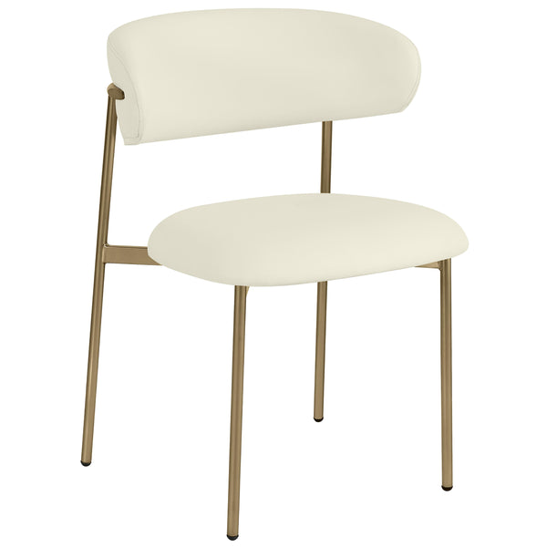 Meridian Lupita Cream Vegan Leather Dining Chair IMAGE 1