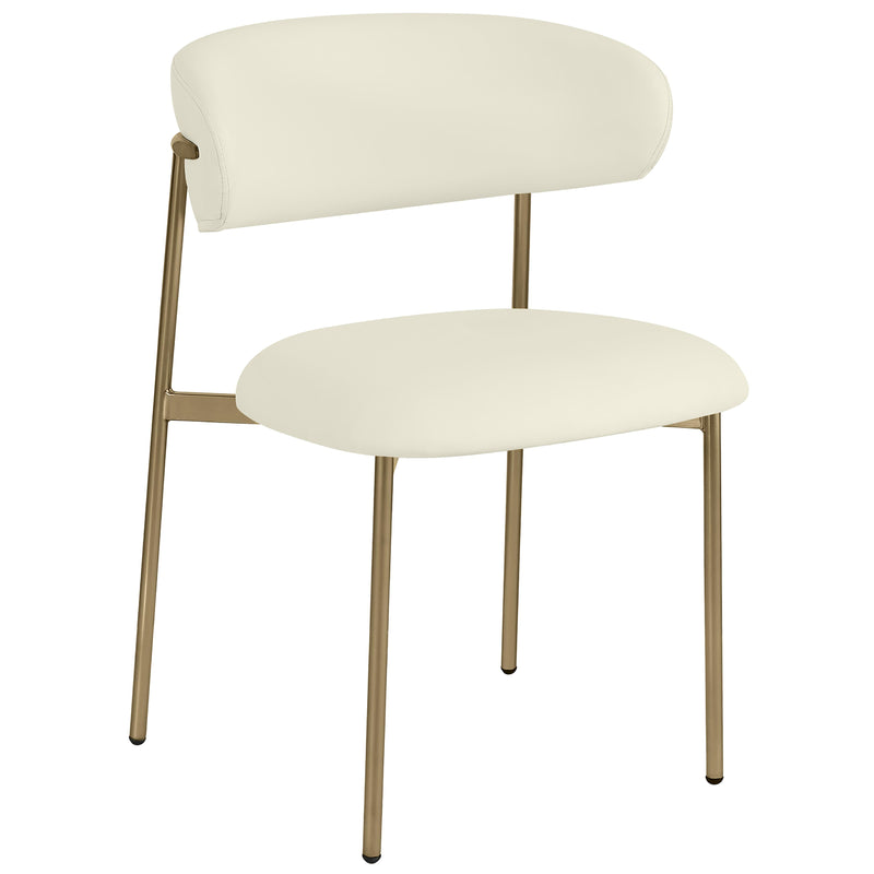 Meridian Lupita Cream Vegan Leather Dining Chair IMAGE 1