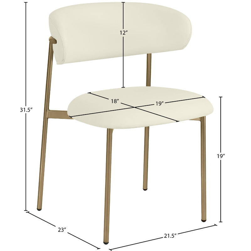 Meridian Lupita Cream Vegan Leather Dining Chair IMAGE 8