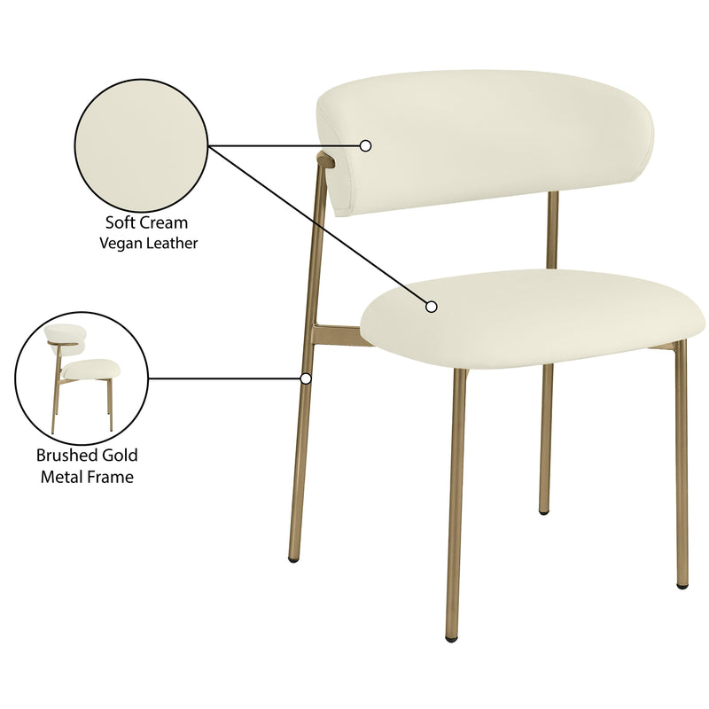 Meridian Lupita Cream Vegan Leather Dining Chair IMAGE 9