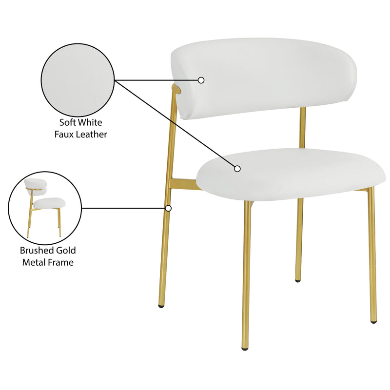 Meridian Lupita White Vegan Leather Dining Chair IMAGE 9