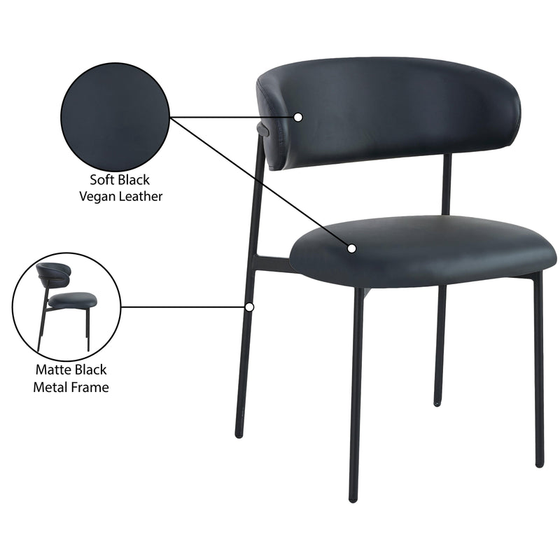 Meridian Lupita Black Vegan Leather Dining Chair IMAGE 9